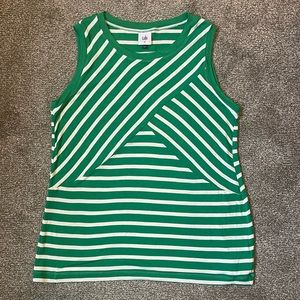 Cabi NWOT SZ M sleeveless green stripe top